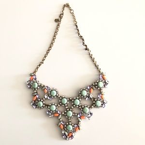 Jcrew Floral Crystal Bib Necklace